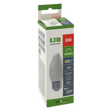 LED žárovka Trixline 6W E27 C35 neutrální bílá