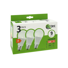 LED žárovky 9W/828lm/A60/E27 neutrální bílá 3 PACK Qtec