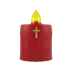 Hřbitovní LED svíčka s křížkem červená BC LUX BC 183