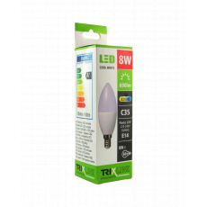 LED žárovka Trixline 8W E14 C35 studená bílá