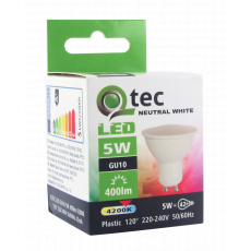 LED žárovka Q tec 5W GU10 studená bílá