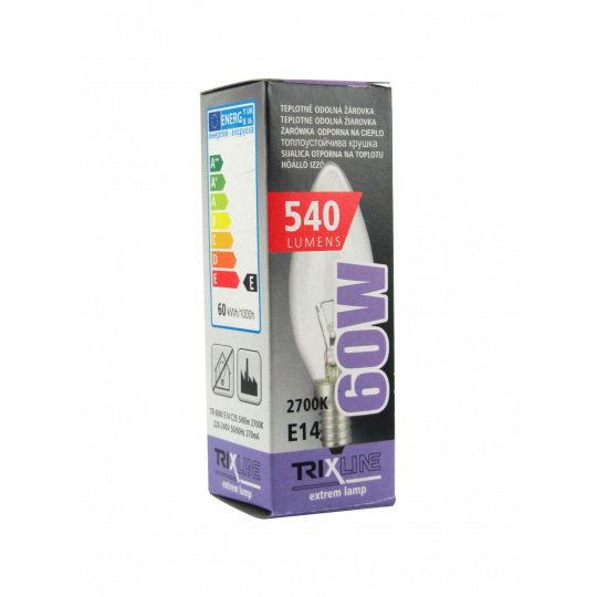 Speciální žárovka Trixline 60W, C35 E14 teplá bílá