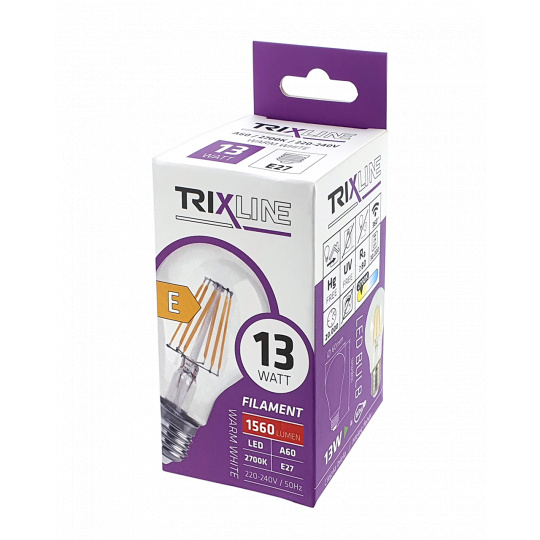 Dekorační LED žárovka FILAMENT Trixline 13W 1560lm A60 E27 teplá bílá