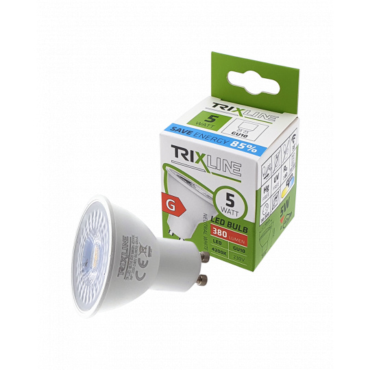 LED žárovka Trixline 5W GU10 380lm neutrální bílá ALU+PLAST