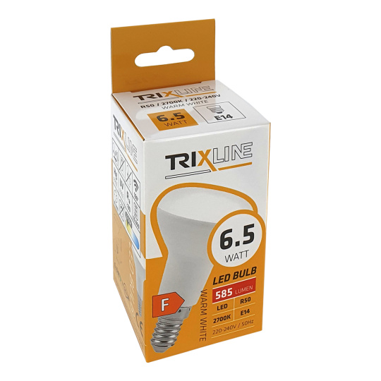 LED žárovka Trixline 6,5W 585lm E14 R50 teplá bílá