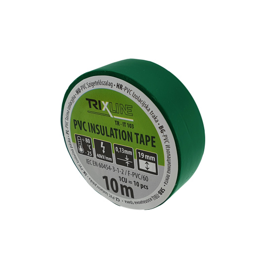 PVC izolační páska TR-IT 103 10m, 0,13mm zelená TRIXLINE
