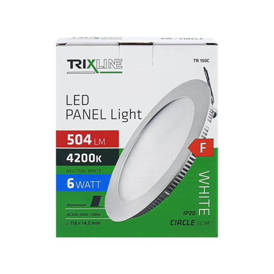 LED panel TRIXLINE TR 150C 6W, kruhový vestavný 4200K