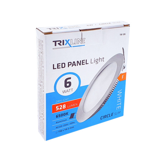 LED panel TRIXLINE TR 126 6W, kruhový vestavný 6500K