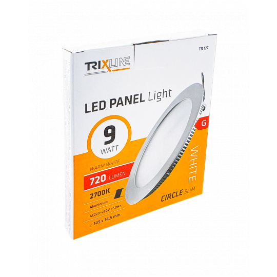 LED panel TRIXLINE TR 127 9W, kruhový vestavný 2700K