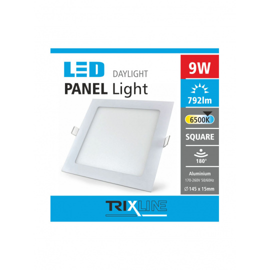 LED panel TRIXLINE 9W, čtverec vestavný 6500K
