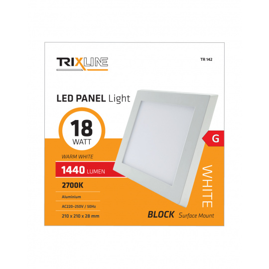 LED panel TRIXLINE TR 142 18W, čtvercový přisazený 2700K
