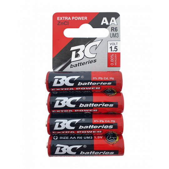 BC batteries Extra Power AA zinkochloridová tužková baterie 1,5V R6