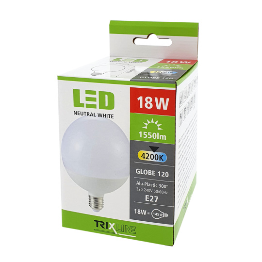 LED žárovka 18W G120 E27 studená bílá 