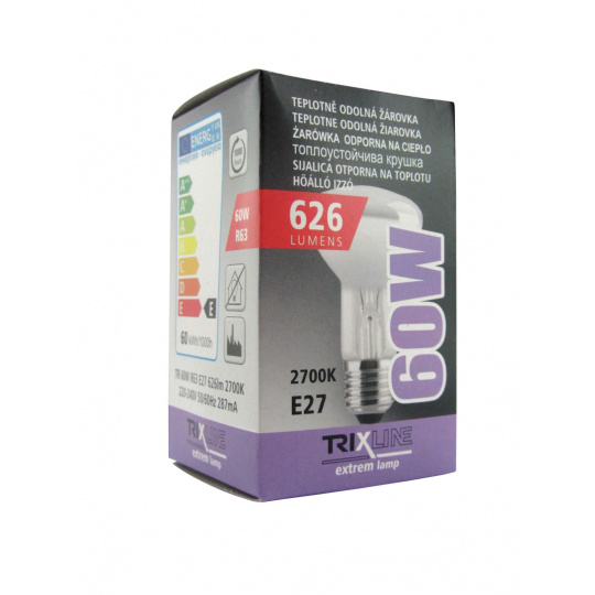 Speciální žárovka Trixline R63, 60W E27 teplá bílá