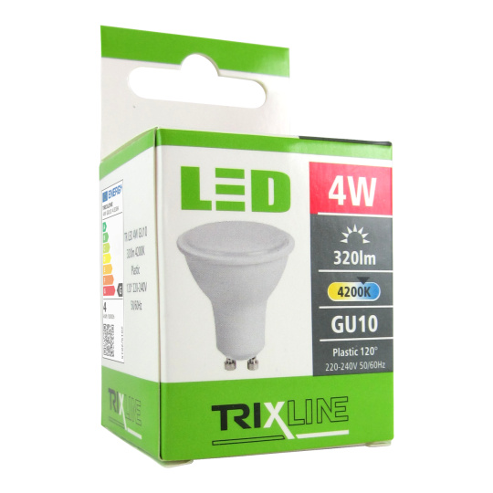LED žárovka Trixline 4W GU10 studená bílá