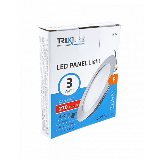 LED panel TRIXLINE TR 124 3W, kruhový vestavný 6500K