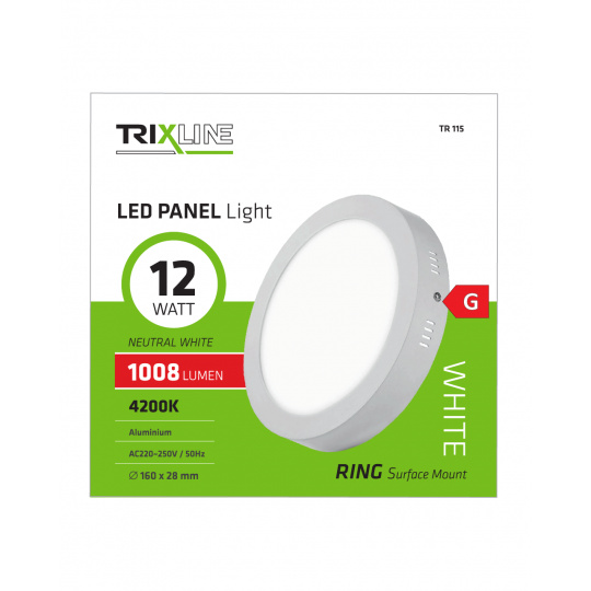 LED panel TRIXLINE TR 115 12W, kruhový přisazený 4200K