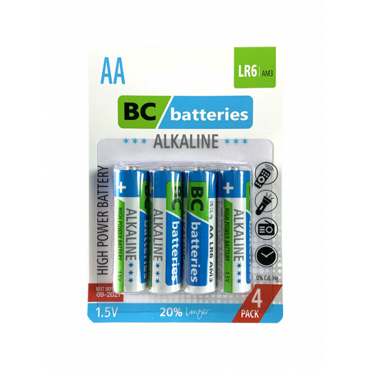 BC batteries alkalická AA tužková baterie 1,5V LR6