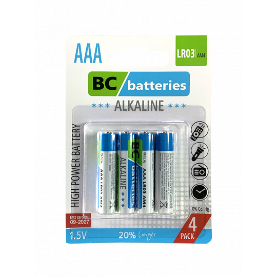 BC batteries alkalická mikrotužková AAA baterie 1,5V  LR03
